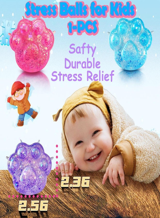 ZTATU Cat Paws Squishy Fidget Toys for Kids (1PCS) Stress Balls for Adults & Kids Squeeze Sugar Ball, Party Favors Animal Stress Relief Toy for Office, Classroom, Easter Basket Stuffers (Purple) - Image 2